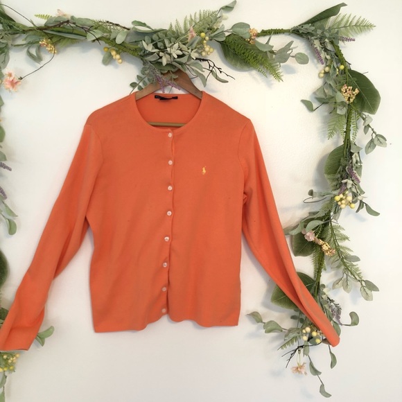 Ralph Lauren Sweaters - Ralph Lauren Sport ❗️orange button up cardigan